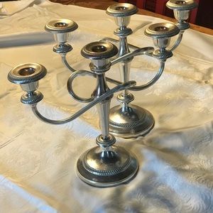 Silver plated candelabra set